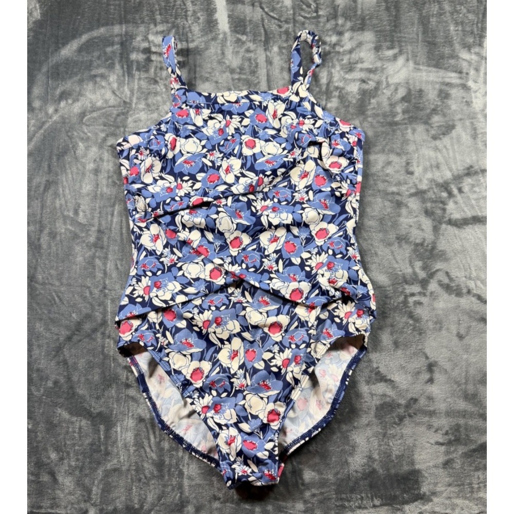 Miraclesuit Blue Floral Tummy Control One Piece Swimsuit Size 10